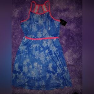 Unicorn Print Kids Dress - Green and Purple